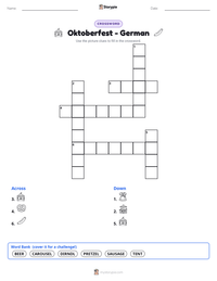 Oktoberfest - German printable worksheet preview