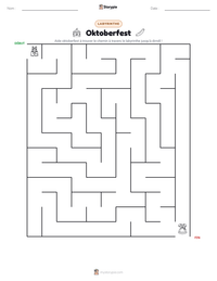 Aperçu de la feuille de travail imprimable Oktoberfest