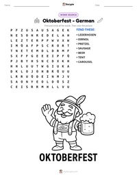 Oktoberfest - German printable worksheet preview