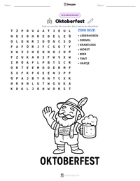 Oktoberfest afdrukbare werkblad voorbeeld
