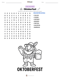 Prévia da folha de atividades imprimível Oktoberfest