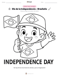 Vista previa de la hoja de trabajo imprimible de Día de la Independencia - Brasileño