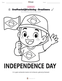 Onafhankelijkheidsdag - Braziliaans afdrukbare werkblad voorbeeld