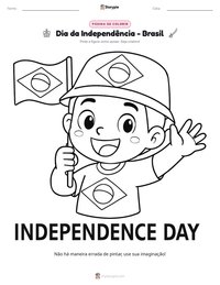 Prévia da folha de atividades imprimível Dia da Independência - Brasil