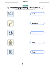 Unabhängigkeitstag - Brasilianisch druckbare Arbeitsblatt Vorschau