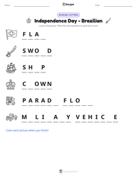 Independence Day - Brazilian printable worksheet preview