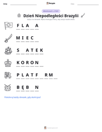 Podgląd drukowalnego arkusza ćwiczeń Dzień Niepodległości Brazylii
