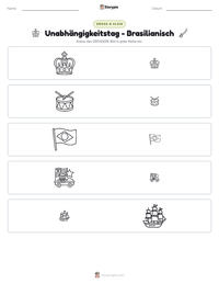 Unabhängigkeitstag - Brasilianisch druckbare Arbeitsblatt Vorschau