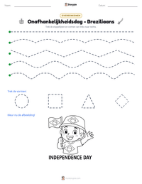 Onafhankelijkheidsdag - Braziliaans afdrukbare werkblad voorbeeld