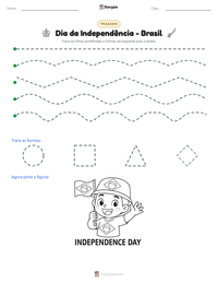 Prévia da folha de atividades imprimível Dia da Independência - Brasil