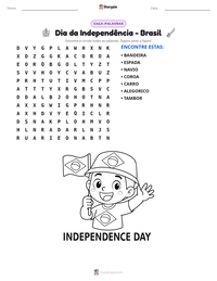 Prévia da folha de atividades imprimível Dia da Independência - Brasil