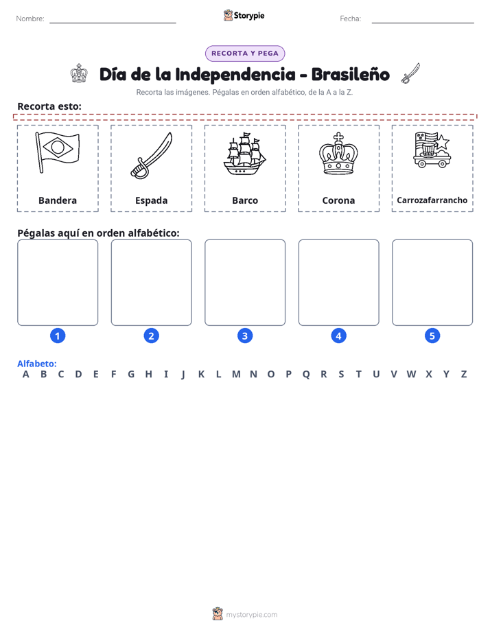 Cortar y Pegar el Alfabeto
