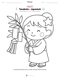 Tanabata - Japanisch druckbare Arbeitsblatt Vorschau