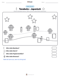 Tanabata - Japanisch druckbare Arbeitsblatt Vorschau