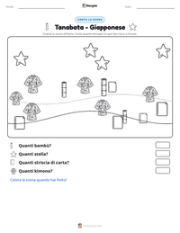Anteprima della scheda stampabile di Tanabata - Giapponese