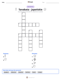Podgląd drukowalnego arkusza ćwiczeń Tanabata - Japońskie