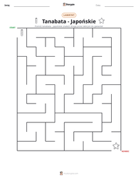Podgląd drukowalnego arkusza ćwiczeń Tanabata - Japońskie