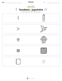 Podgląd drukowalnego arkusza ćwiczeń Tanabata - Japońskie