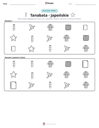 Podgląd drukowalnego arkusza ćwiczeń Tanabata - Japońskie