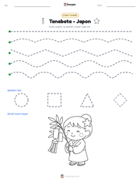 Tanabata - Japon yazdırılabilir çalışma sayfası önizlemesi