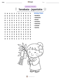 Podgląd drukowalnego arkusza ćwiczeń Tanabata - Japońskie