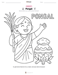 Pongal druckbare Arbeitsblatt Vorschau