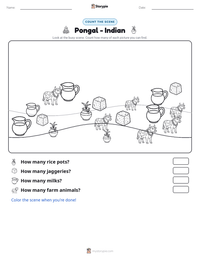 Pongal - Indian printable worksheet preview