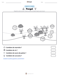 Aperçu de la feuille de travail imprimable Pongal
