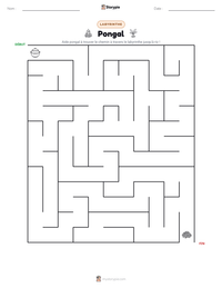 Aperçu de la feuille de travail imprimable Pongal