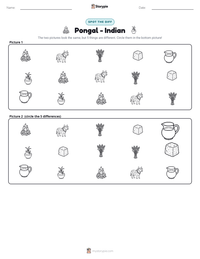 Pongal - Indian printable worksheet preview