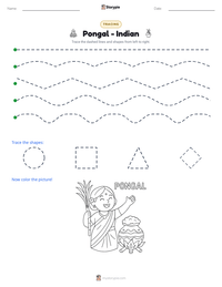 Pongal - Indian printable worksheet preview