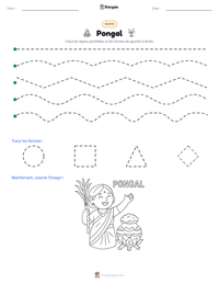Aperçu de la feuille de travail imprimable Pongal