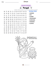Podgląd drukowalnego arkusza ćwiczeń Pongal