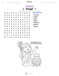 Pongal yazdırılabilir çalışma sayfası önizlemesi