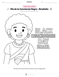 Vista previa de la hoja de trabajo imprimible de Día de la Conciencia Negra - Brasileño