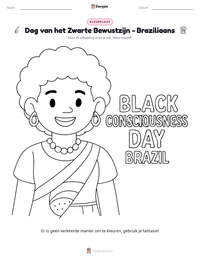 Dag van het Zwarte Bewustzijn - Braziliaans afdrukbare werkblad voorbeeld