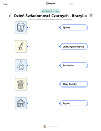 Podgląd drukowalnego arkusza ćwiczeń Dzień Świadomości Czarnych - Brazylia