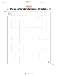 Vista previa de la hoja de trabajo imprimible de Día de la Conciencia Negra - Brasileño
