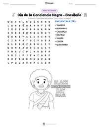 Vista previa de la hoja de trabajo imprimible de Día de la Conciencia Negra - Brasileño
