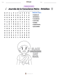 Aperçu de la feuille de travail imprimable Journée de la Conscience Noire - Brésilien