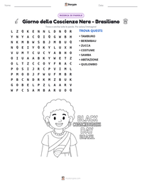 Anteprima della scheda stampabile di Giorno della Coscienza Nera - Brasiliano