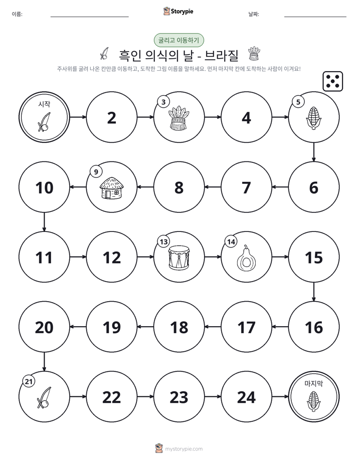 주사위 굴리고 이동하기 게임