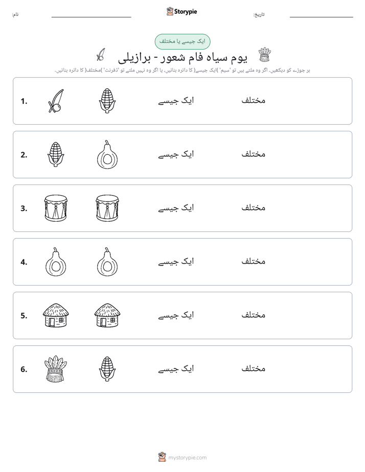 ایک جیسا یا مختلف