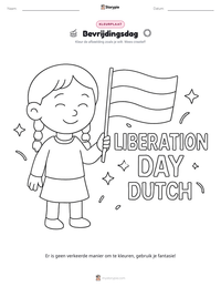 Bevrijdingsdag afdrukbare werkblad voorbeeld