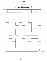 Bevrijdingsdag afdrukbare werkblad voorbeeld