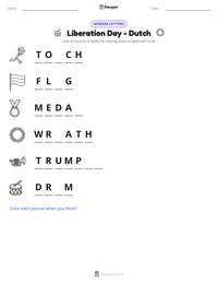 Liberation Day - Dutch printable worksheet preview