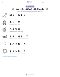 Kurtuluş Günü - Hollanda yazdırılabilir çalışma sayfası önizlemesi