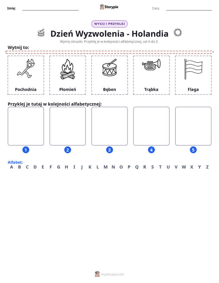 Wytnij i Wklej Alfabet