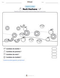 Aperçu de la feuille de travail imprimable Roch Hachana