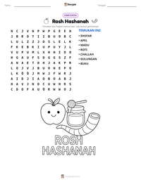 Prabaca lembar kerja cetak Rosh Hashanah